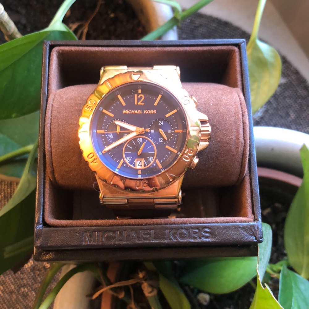 Michael Kors Rose Gold Watch with Blue face